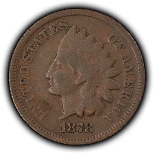 1878 1c Indian Head Small Cent - Chocolate Brown - VG - SKU-Y6519