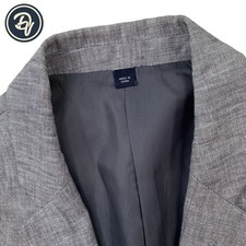 Mens 38 R J Crew " Thompson " Solid Light Grey Knit 100 Linen Blazer
