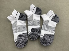 3 Pairs Bombas Men's All-Purpose Performance White Running Ankle Socks Size L