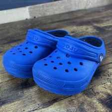 Crocs Slip-On Clogs for Kids   Blue with Fuzzy Lining, Size 7C
