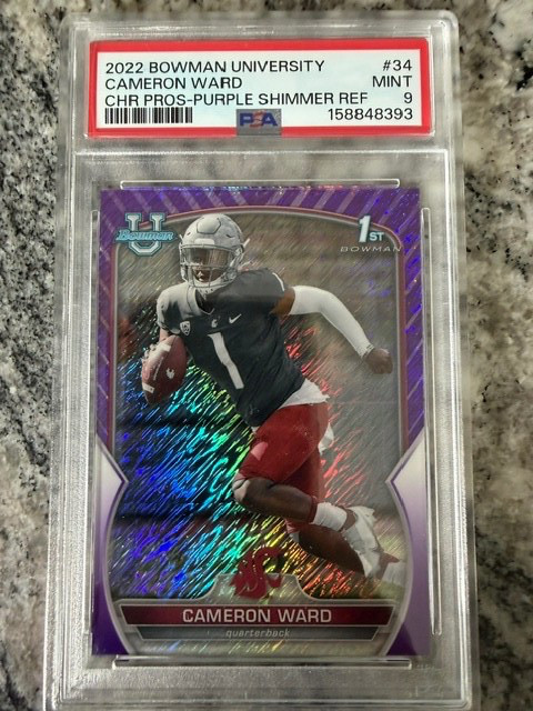 CAMERON WARD 2022 BOWMAN U CHROME 1ST PURPLE SHIMMER REFRACTOR #34