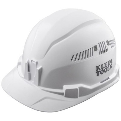 Klein Tools 60105 Hard Hat Vented Cap Style, Padded Odor-Resistant Sweatband, Wh
