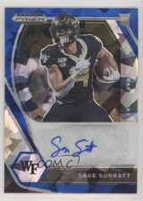 2021 Panini Prizm Draft Picks Blue Ice 53/75 Sage Surratt #DPA-SSU Auto 3h1