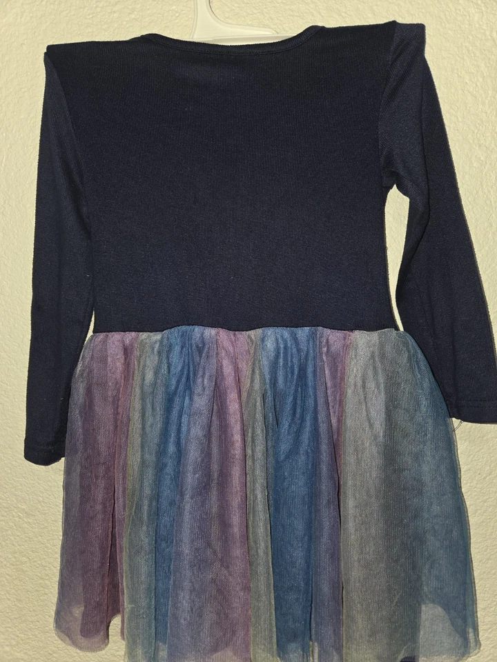 Vestido Tutú Azul Manga Larga Hello Kitty Niñas 4T Falda Tul Lentejuelas Elástico Foto 2 de 4