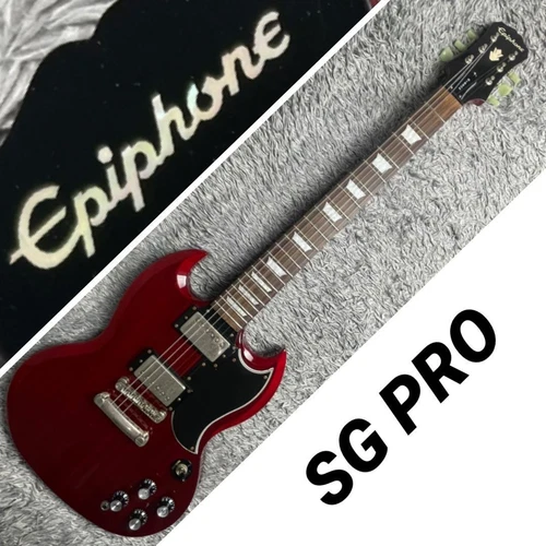 Epiphone Pro Electric Guitar Classic Double Cutaway Cherry Red New