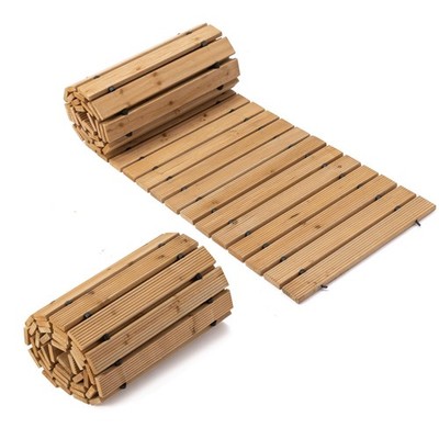 12FT Wooden Anti-Slip Garden Pathway - Roll Out Outdoor Walkway Solution