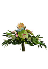 Kunstblumenstrauß 22cm Anthurie rosa tropic Handmade Sommerdekoration