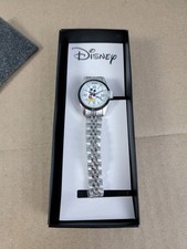 Disney Mickey Mouse Silver Tone Stainless Steel Watch Band Brand New