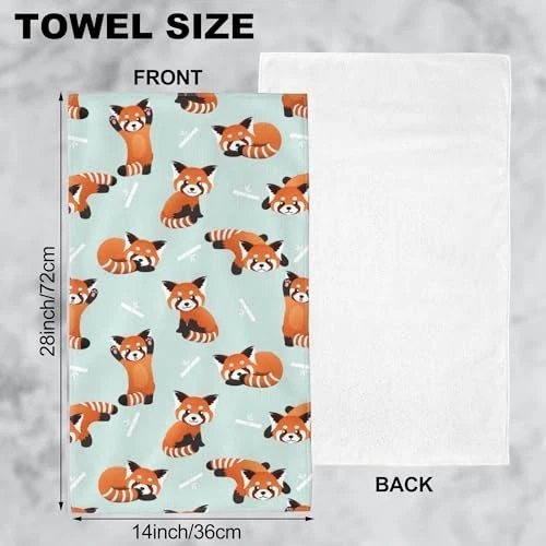 Linda Toalla de Mano Panda Roja para Baño Juego de 2 Toallas de Baño de Mano Suave  Foto 2 de 4