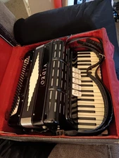 Video Accordion with Case Black Piano Keys and Buttons