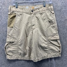 Carhartt Cargo Shorts Mens 32 Beige Force Relaxed Fit Workwear Carpenter Y2K