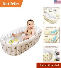 Inflatable Baby Bathtub with Back Support - Portable Travel Shower for Infants