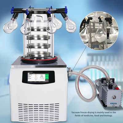 Lab -60℃ Freeze Dryer Ordinary Multi-Manifolds Vacuum Sublimation