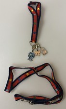 Build A Bear BABW Colorful 27  Paw Print Leash  Neck Collar plus 3 Charms  0144