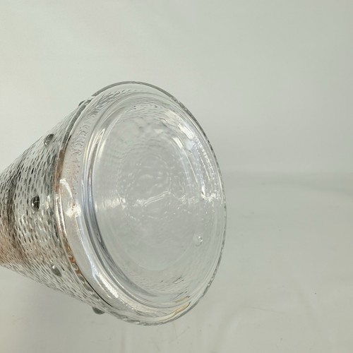 Textured Glass Genie Bottle with Green Flame Stopper MCM Retro Style A - Picture 7 of 8