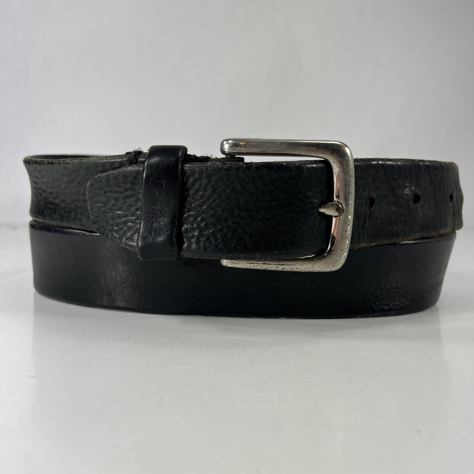 Fossil Stretched Black Genuine Leather Belt Men's Size 42/105