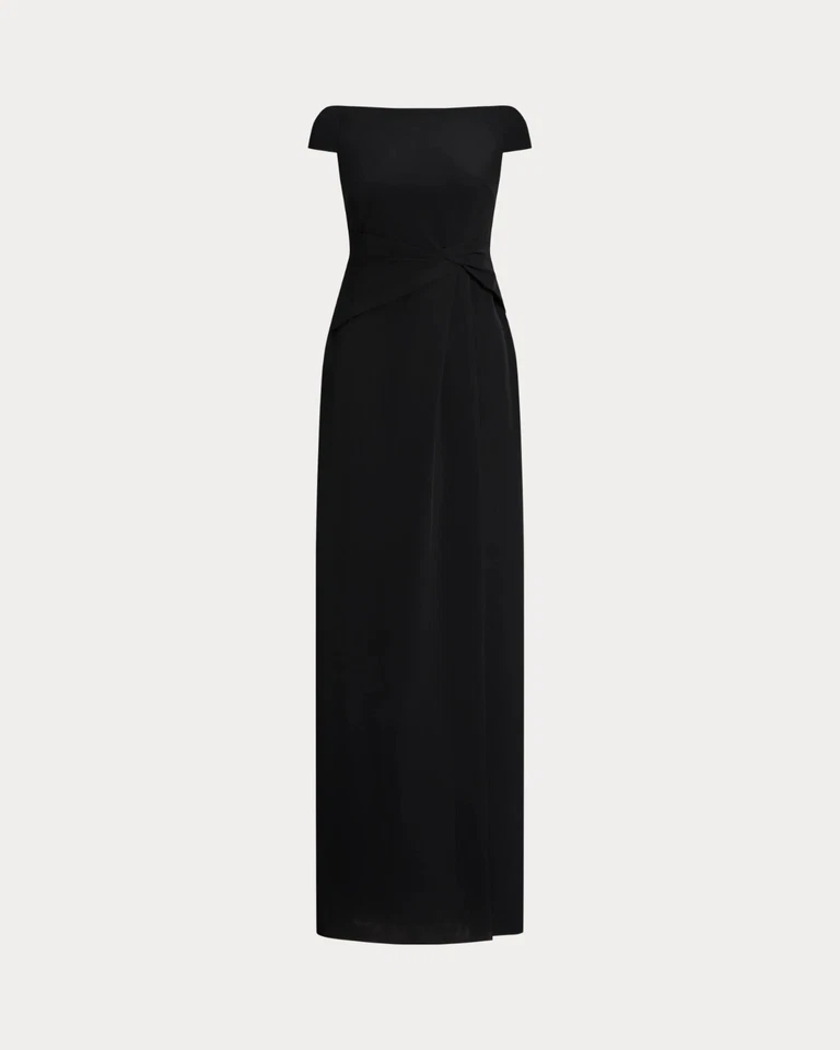 NEW Ralph Lauren Women's 16 Crepe Off-the-Shoulder Gown NWT $245 - Image 2 of 4