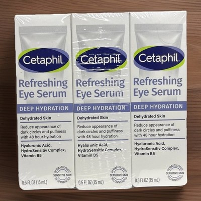 Cetaphil Deep Hydration 0.5oz Refreshing Eye Serum .5 fl oz each. 3 PK!