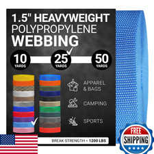 Strapworks Heavyweight Polypropylene Webbing - 1.5" Powder Blue, 25 Yards