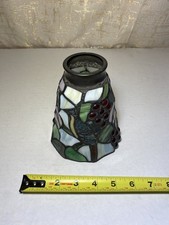 Tiffany Style Stained Glass Lamp Shade Bird And Grape Pattern
