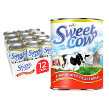 Sweet Cow Evaporated Milk, 12 Oz Pack of 12   Canned Evaporated Dairy Milk   R