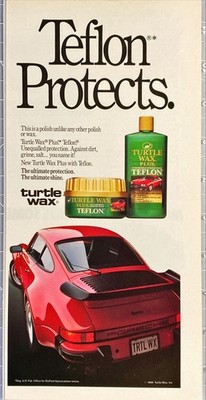 Turtle Wax Plus ''Automobile Polish with Teflon'' Vintage Print Ad 1989