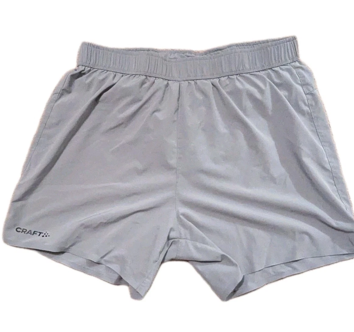 Men’s Craft Pro Hypervent 5" Split Running Shorts - Mesh Lined - Medium - Gray