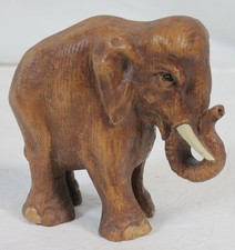 Vtg Elephant Figurine Carved Wood 1960s 70s Retro MCM African Animal 5