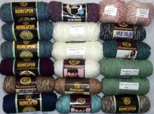 Lot of 18 - Lion Brand Homespun Yarn in Assorted Colors, Complete/Partial Skeins