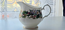DAVID SHUTTLE / CHRISTMAS: HOLLY IVY PINE CONES ETC - 5" CUSTARD / CREAM JUG