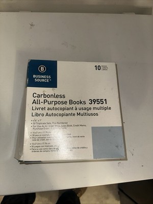 Carbonless All Purpose Forms Book - Triplicate - 50 Sheets 10 Pack 39551