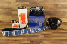 Olympus OM10 Film Camera Lenses Tele Converter Case Box Bundle