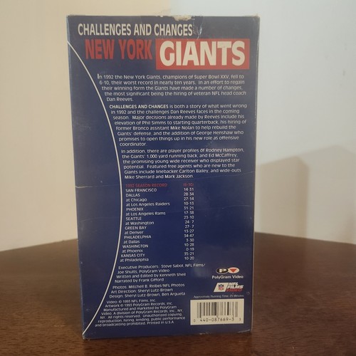 NEW VINTAGE 1993 New York Giants VHS NFL Films Times Polygram Dan Reeves Sealed - Picture 4 of 7