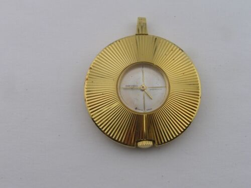 Vintage Seiko Pendant Watch Gold Color 17 Jewels 1960-70 21-7150