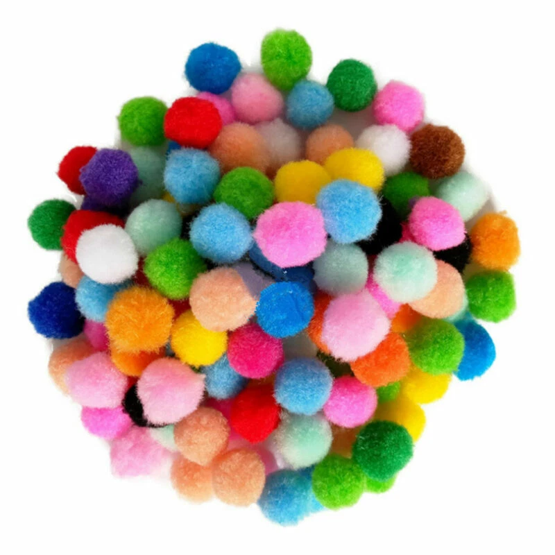 2000x DIY Mixed Color Soft Fluffy Pom Poms Pompoms Ball 8mm for kids Craft - Image 2 of 4