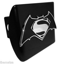 Superman S Batman Emblem On Black Metal Usa Made Trailer Hitch Cover