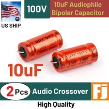 2x Audiophiler Bipolar Axial Electronic HIFI Crossover Capacitor 100V 10uF