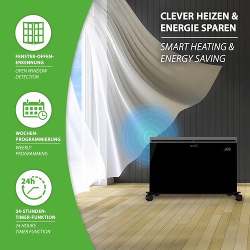 Convector Electric Heater Frost Monitor Heater Radiator Heating Heater 1500W - Picture 6 of 12