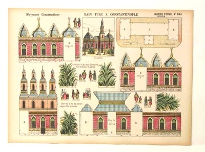 Imagerie D Epinal No884 Bain Turc a Constantinople, Moyennes Constructions model