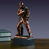 Fire Fighter Statue Bronze Plated Fireman Figurine, New, Free Shipping on sale Fire Fighter Statue Bronze Plated Fireman Figurine, New, Free Shipping on sale