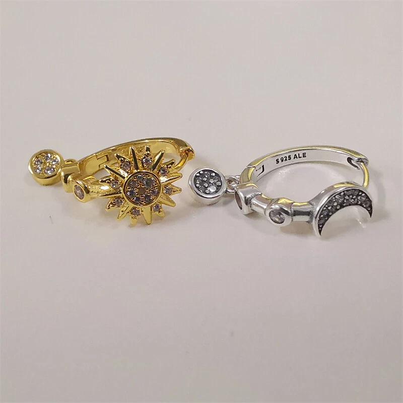 Hoop Earrings Pandora Two-tone Sparkling Solar System - Image 2 of 4