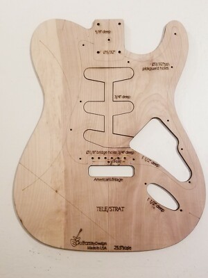 Custom Hybrid Guitar Body Template Tele/strat T Shape4 St Parts 3ply