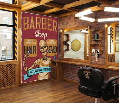 3D Creative W298 Hair Cut Barber Shop Wallpaper Wall Mural Self-adhesive Vera