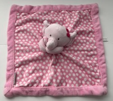 CARTER'S Elephant Lovey Security Toy Plush Pink Polka Dot 14x14