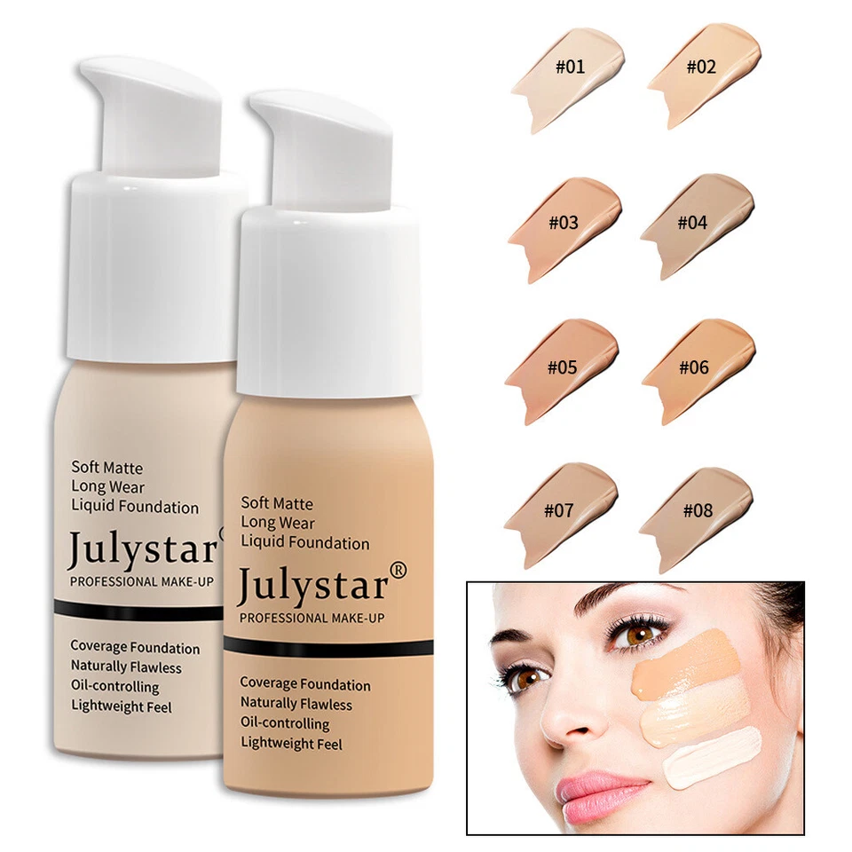 Foundation Makeup Full Coverage Liquid Base Brighten Long Lasting Shade Matte- - Image 4 of 4