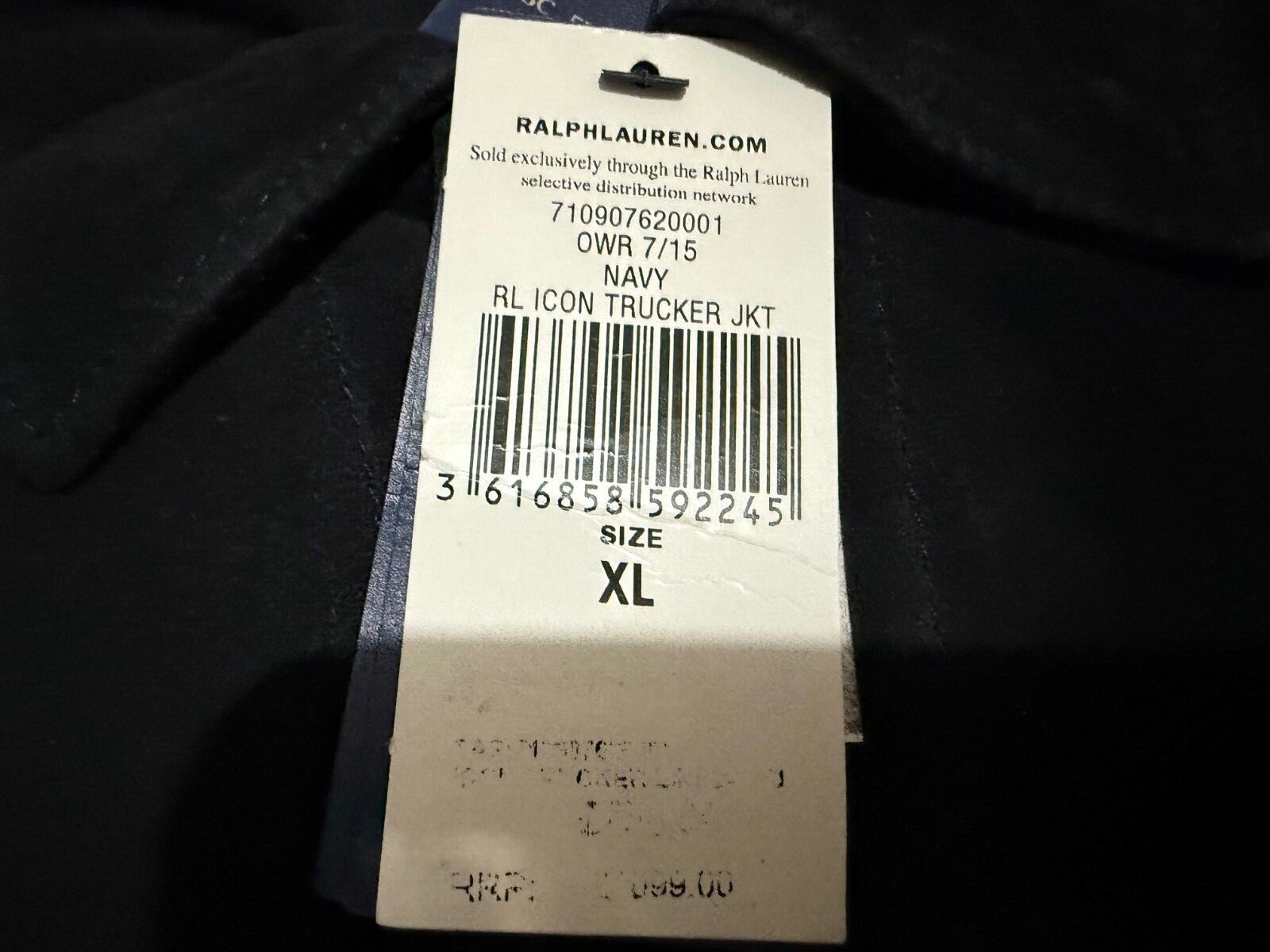 POLO RALPH LAUREN NAVY LEATHER ICON TRUCKER JACKET SIZE XL NEW RRP £1099 image 4