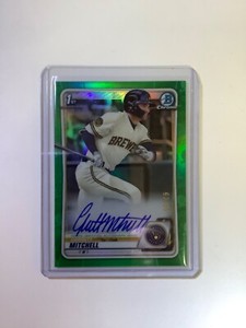 2020 Bowman Draft Chrome Green Refractor Garrett Mitchell RC AUTO 93/99