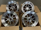 18x10.5 5x114.3 +22 Aodhan DS08 Silver Machine 18 Inch Concave Wheels Set 4 Rims