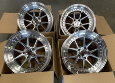 18x10.5 5x114.3 22 Aodhan Ds08 Silver Machine 18 Inch Concave Wheels Set 4 Rims