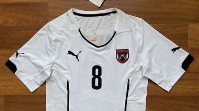 AUSTRIA PUMA 2014 FOOTBALL SOCCER AWAY JERSEY #8 DAVID ALABA SIZE